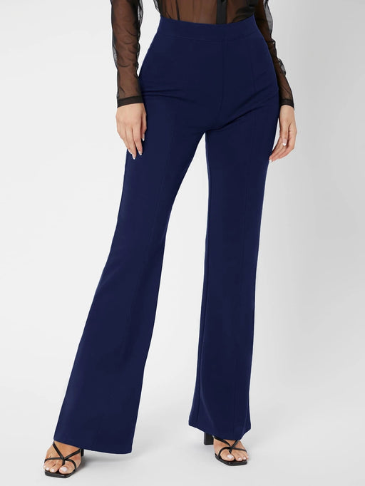 SHEIN Pantalones palazzo lisos con cremallera trasera - Quierox - Tienda Online
