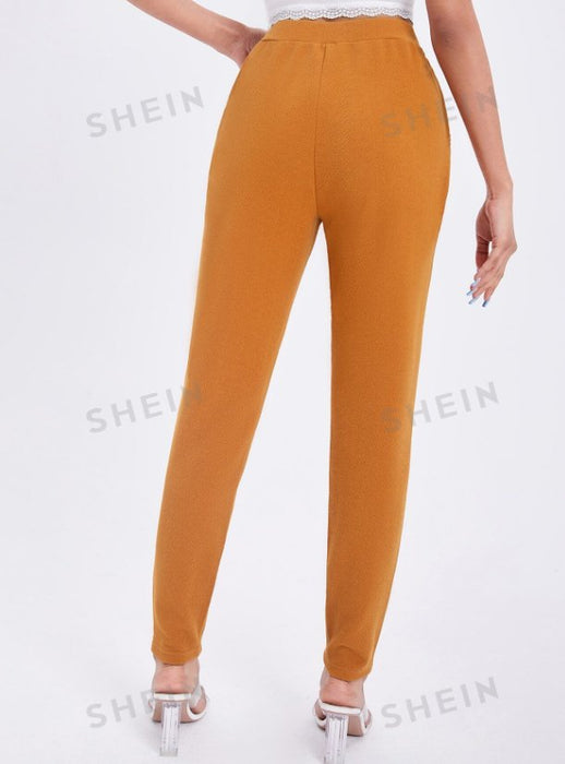 SHEIN Pantalones pitillo con bolsillos oblicuos y diseño liso Essnce - Quierox - Tienda Online