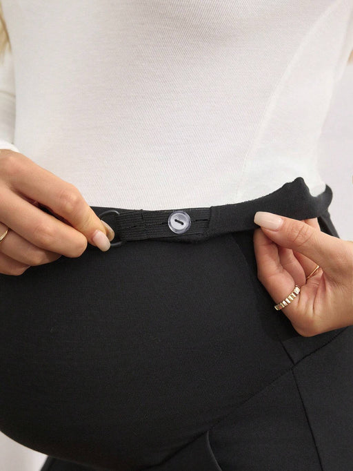 SHEIN Pantalones pitillo de unicolor de talle alto versátiles y casuales para el embarazo - Quierox - Tienda Online