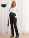 SHEIN Pantalones pitillo de unicolor de talle alto versátiles y casuales para el embarazo - Quierox - Tienda Online