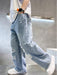 Shein Pantalones vaqueros de estilo vintage urbano para preadolescentes, con rotos - Quierox - Tienda Online