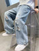 Shein Pantalones vaqueros de estilo vintage urbano para preadolescentes, con rotos - Quierox - Tienda Online