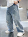 Shein Pantalones vaqueros de estilo vintage urbano para preadolescentes, con rotos - Quierox - Tienda Online