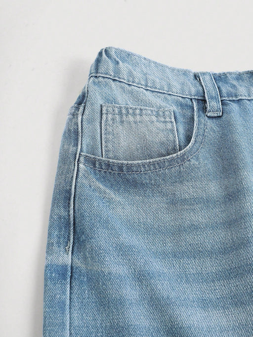 SHEIN Pantalones vaqueros informales de corte holgado estilo Y2K para adolescentes - Quierox - Tienda Online