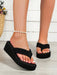 SHEIN Pantuflas antideslizantes para mujer con diseño de tira entre los dedos, chanclas negras - Quierox - Tienda Online