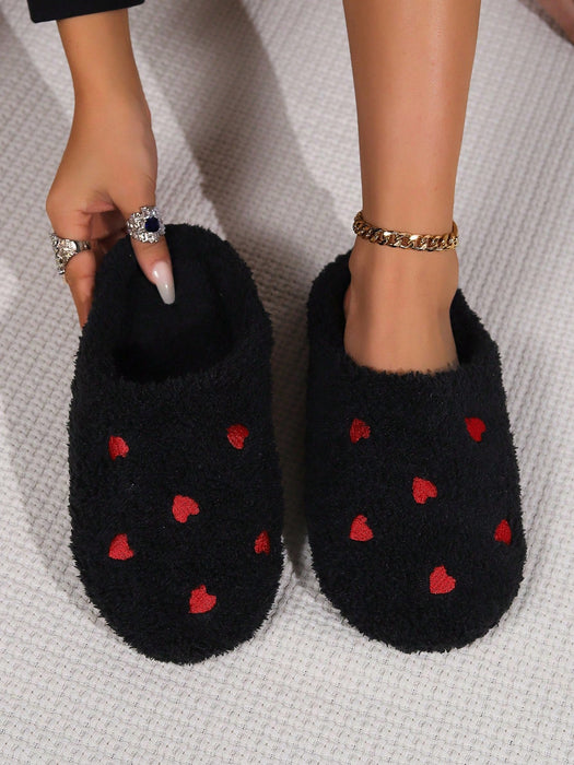 SHEIN Pantuflas con forma de corazón para mujer, para otoño/invierno, para estar en casa - Quierox - Tienda Online