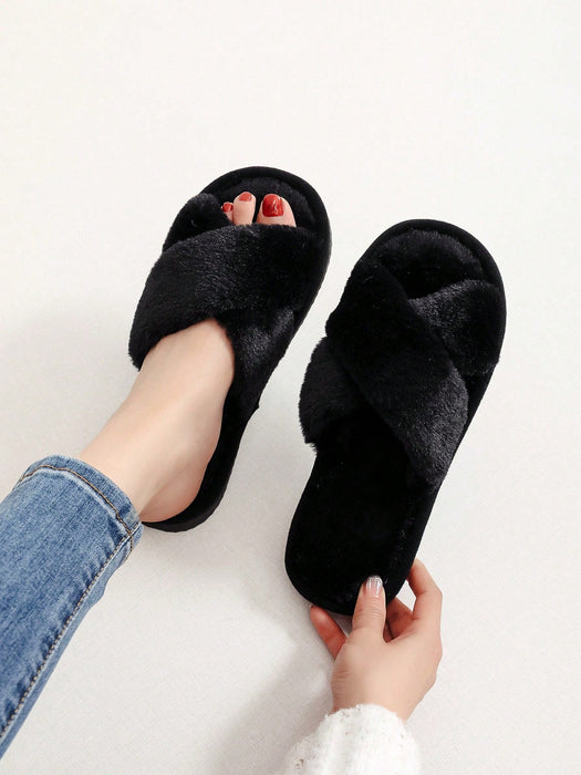 SHEIN Pantuflas de interior para mujer con tiras cruzadas, suaves y cómodas. - Quierox - Tienda Online