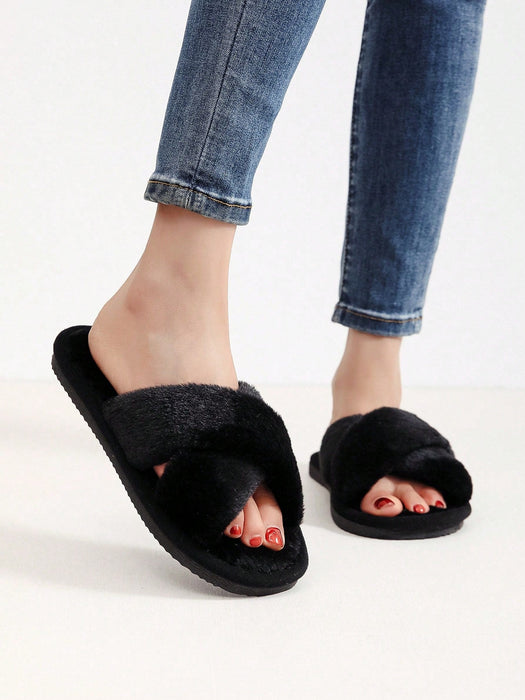 SHEIN Pantuflas de interior para mujer con tiras cruzadas, suaves y cómodas. - Quierox - Tienda Online