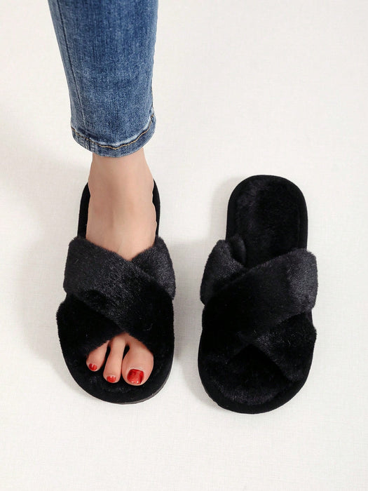 SHEIN Pantuflas de interior para mujer con tiras cruzadas, suaves y cómodas. - Quierox - Tienda Online