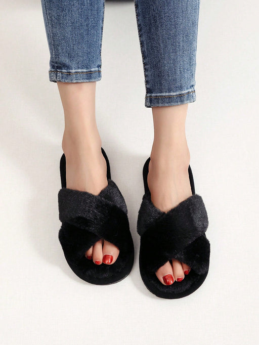 SHEIN Pantuflas de interior para mujer con tiras cruzadas, suaves y cómodas. - Quierox - Tienda Online