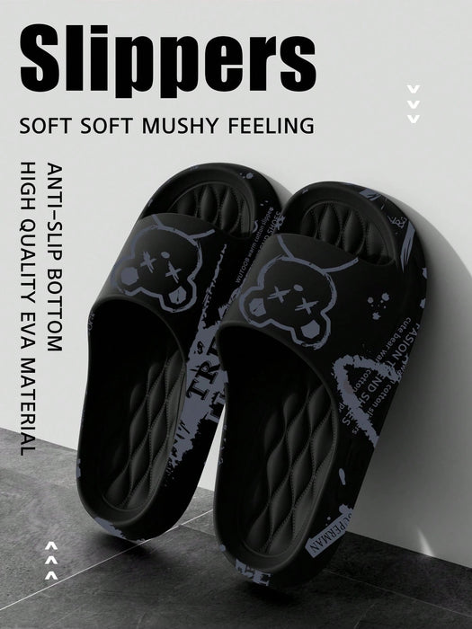 SHEIN Pantuflas para hombre con estampado de oso de dibujos animados - Quierox - Tienda Online