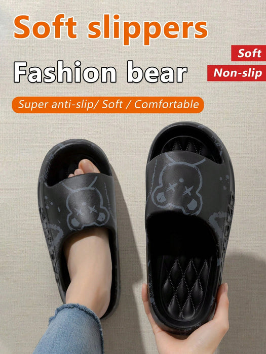 SHEIN Pantuflas para hombre con estampado de oso de dibujos animados - Quierox - Tienda Online