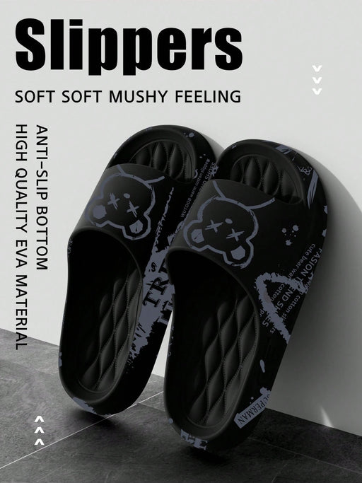 SHEIN Pantuflas para hombre con estampado de oso de dibujos animados - Quierox - Tienda Online