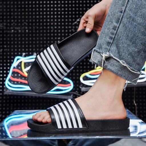 SHEIN Pantuflas unisex a rayas, sandalias antideslizantes - Quierox - Tienda Online