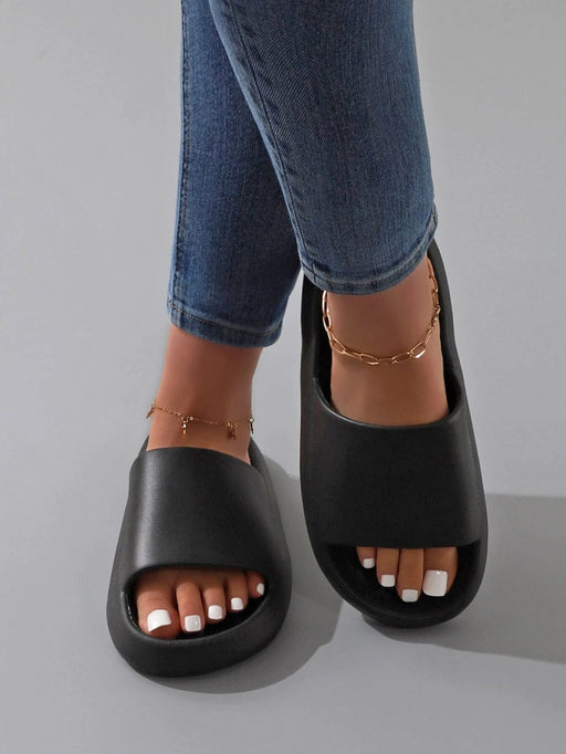 Shein Pantuflas unisex antideslizantes de suela gruesa, sencillas para interiores y exteriores - Quierox - Tienda Online