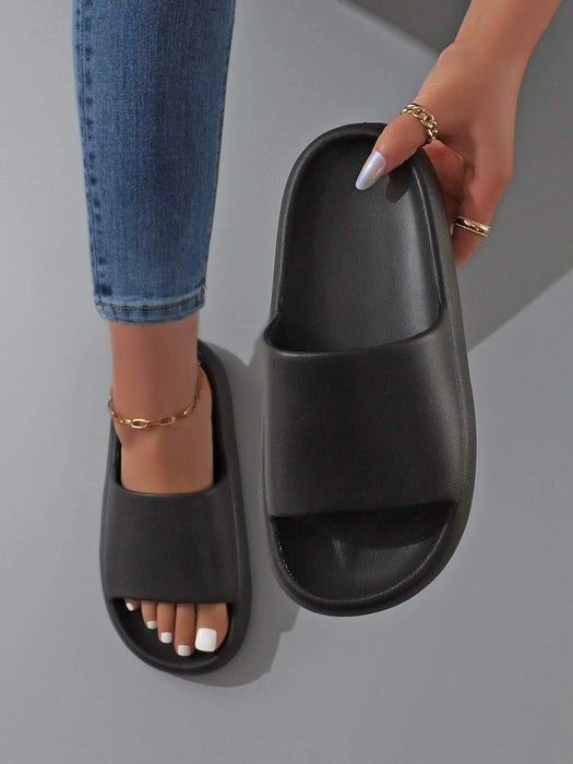 Shein Pantuflas unisex antideslizantes de suela gruesa, sencillas para interiores y exteriores - Quierox - Tienda Online