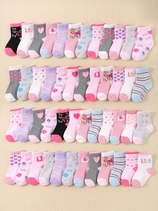 Shein Paquete de 20 pares de calcetines para bebé niña - Quierox - Tienda Online