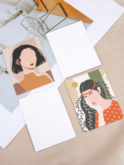 Shein Paquete de 20 tarjetas de presentación con patrones aleatorios, 6 x 8 cm, adecuadas para exhibir joyas de mujer - Quierox - Tienda Online