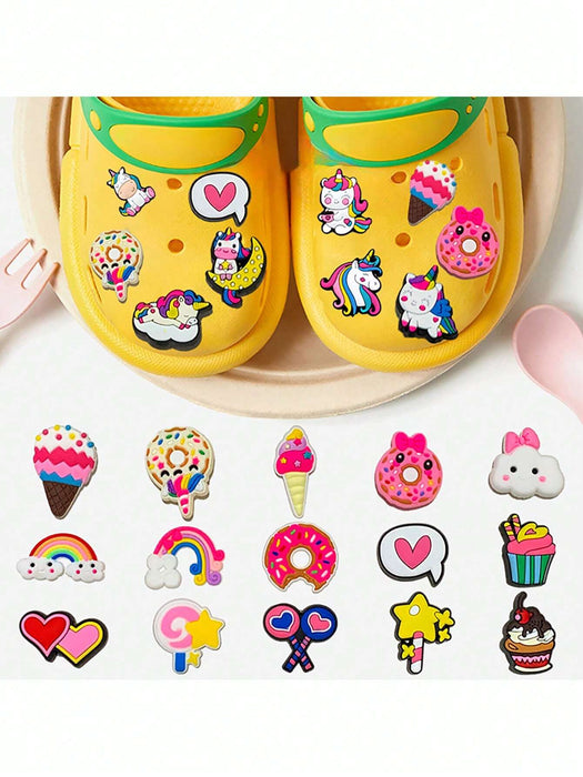 SHEIN Paquete de 25 pares de zapatos de PVC con diseño de unicornio y corazón - Quierox - Tienda Online