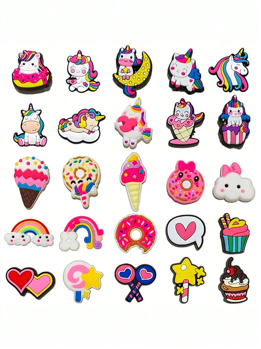 SHEIN Paquete de 25 pares de zapatos de PVC con diseño de unicornio y corazón - Quierox - Tienda Online