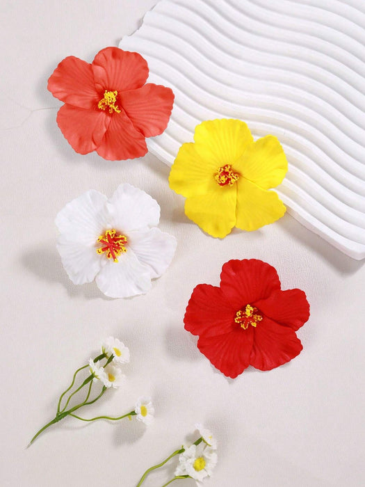 SHEIN Paquete de 3 pinzas para el pelo con diseño de flor de hibisco - Quierox - Tienda Online