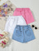 SHEIN Paquete de 3 shorts vaqueros casuales para preadolescentes, versátiles y de corte relajado - Quierox - Tienda Online