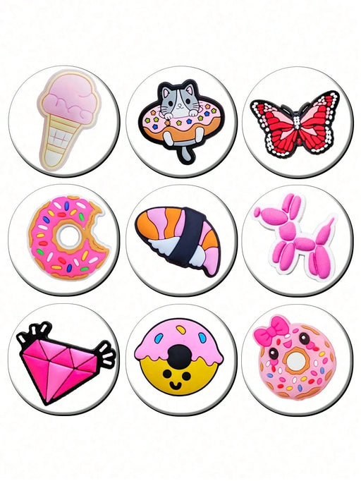 SHEIN Paquete mixto rosa de pines para sandalias 23 piezas aletorias - Quierox - Tienda Online