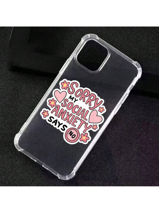 SHEIN Pegatina de 7,6 cm "Lo siento, mi ansiedad social dice que no" - Divertida - Quierox - Tienda Online