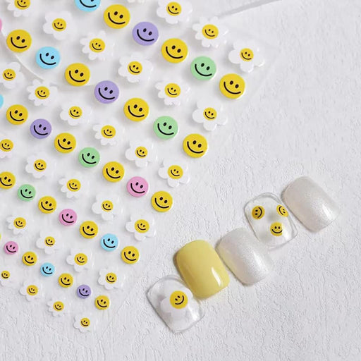 SHEIN Pegatinas de uñas de cara sonriente, calcomanías de uñas 3D - Quierox - Tienda Online