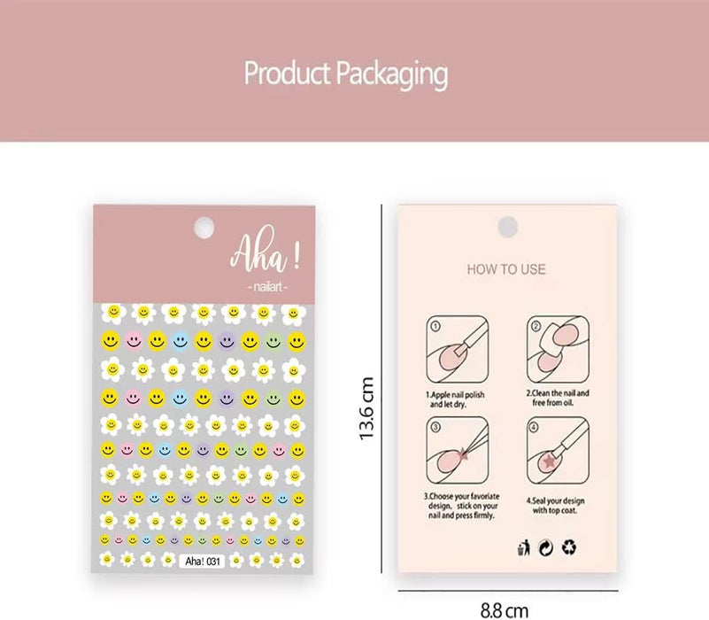 SHEIN Pegatinas de uñas de cara sonriente, calcomanías de uñas 3D - Quierox - Tienda Online