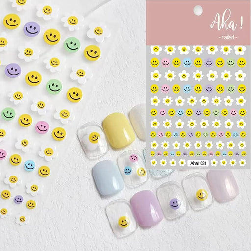 SHEIN Pegatinas de uñas de cara sonriente, calcomanías de uñas 3D - Quierox - Tienda Online