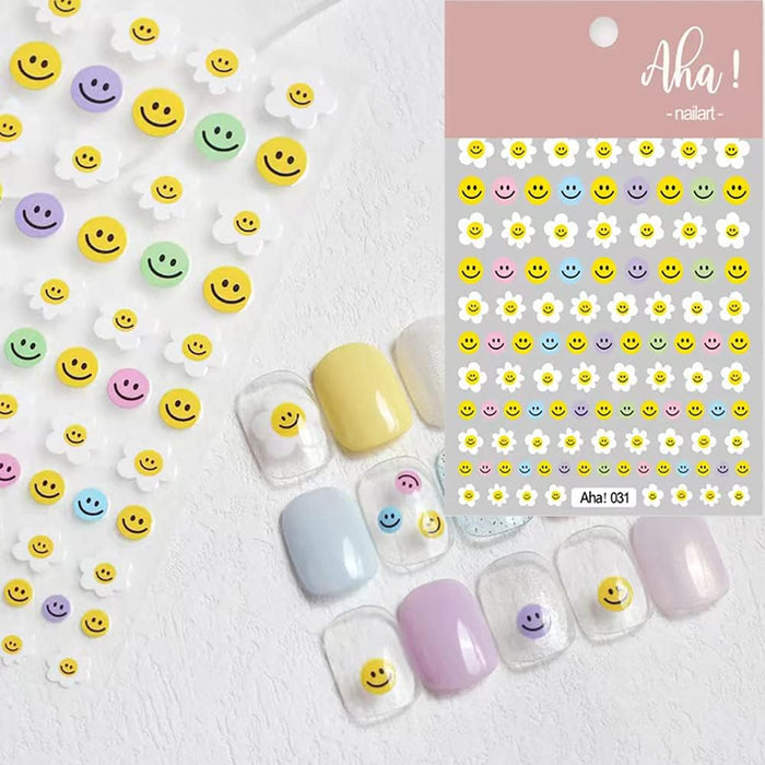 SHEIN Pegatinas de uñas de cara sonriente, calcomanías de uñas 3D - Quierox - Tienda Online