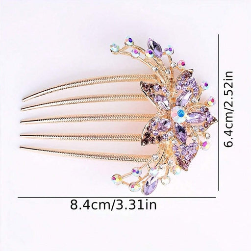 Shein Peine de pelo de Flor Rhinodrill de aleación de color, horquilla elegante para cola de caballo - Quierox - Tienda Online