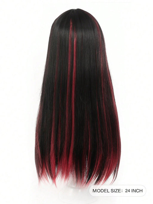 SHEIN Peluca de cosplay con flequillo, cabello sintético largo y liso estilo Lolita 24INCH - Quierox - Tienda Online