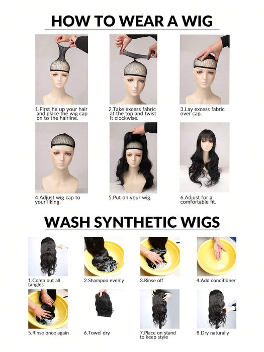 Shein Peluca sintética resistente al calor con frontal de encaje 13*4 largo ondulado de 30 pulgadas - Quierox - Tienda Online