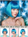 SHEIN Pelucas bob de moda para mujer, cabello corto liso con flequillo azul 12inch - Quierox - Tienda Online