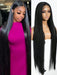Shein Pelucas de encaje frontal 13*4*1 con parte en T de 40 pulgadas de cabello sintético negro liso - Quierox - Tienda Online