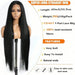 Shein Pelucas de encaje frontal 13*4*1 con parte en T de 40 pulgadas de cabello sintético negro liso - Quierox - Tienda Online