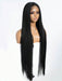 Shein Pelucas de encaje frontal 13*4*1 con parte en T de 40 pulgadas de cabello sintético negro liso - Quierox - Tienda Online