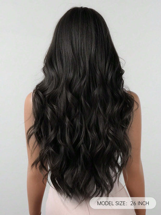 Shein Pelucas HAIRCUBE de 26 pulgadas de largo y rizado con flequillo, negras y onduladas, sintéticas - Quierox - Tienda Online