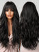 Shein Pelucas HAIRCUBE de 26 pulgadas de largo y rizado con flequillo, negras y onduladas, sintéticas - Quierox - Tienda Online