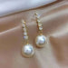 SHEIN Pendiente de perla dorada con diamantes de imitación - Quierox - Tienda Online