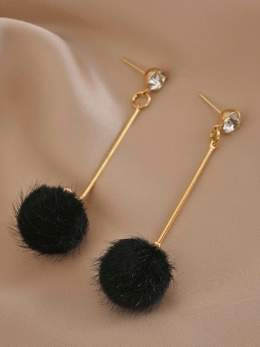 SHEIN Pendientes colgantes de bola de terciopelo - Quierox - Tienda Online