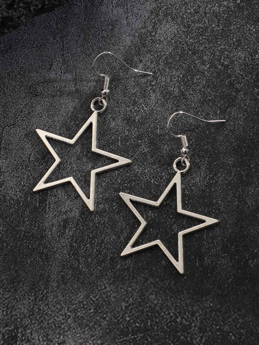 Shein Pendientes colgantes de estrella calada multicolor, sencillos y modernos - Quierox - Tienda Online
