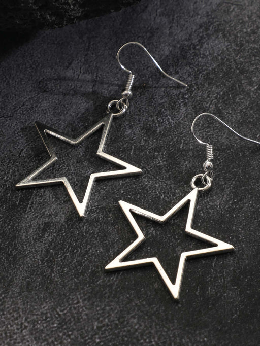 Shein Pendientes colgantes de estrella calada multicolor, sencillos y modernos - Quierox - Tienda Online