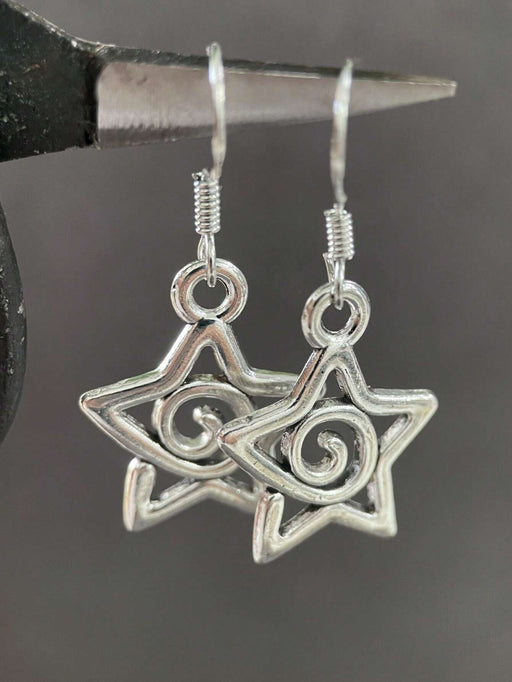 Shein Pendientes colgantes de plata con forma de estrella en espiral - Quierox - Tienda Online