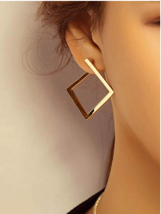 Shein Pendientes de aro cuadrados de metal - Quierox - Tienda Online