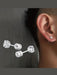 Shein Pendientes de botón planos con circonita cúbica y cierre de rosca para hombre - Quierox - Tienda Online