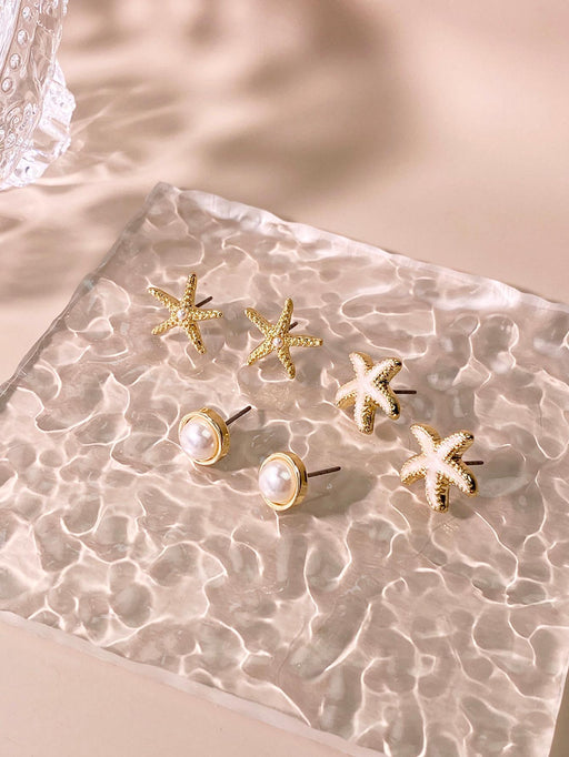 Shein Pendientes de estrella de mar sencillos, modernos, versátiles y personalizados, ideales para playa y uso diario - Quierox - Tienda Online