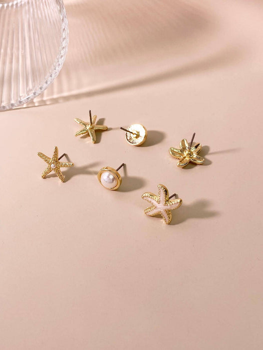 Shein Pendientes de estrella de mar sencillos, modernos, versátiles y personalizados, ideales para playa y uso diario - Quierox - Tienda Online